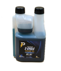 Power Performance 2-Cycle Oil 16oz bottle side view with measurement markings
