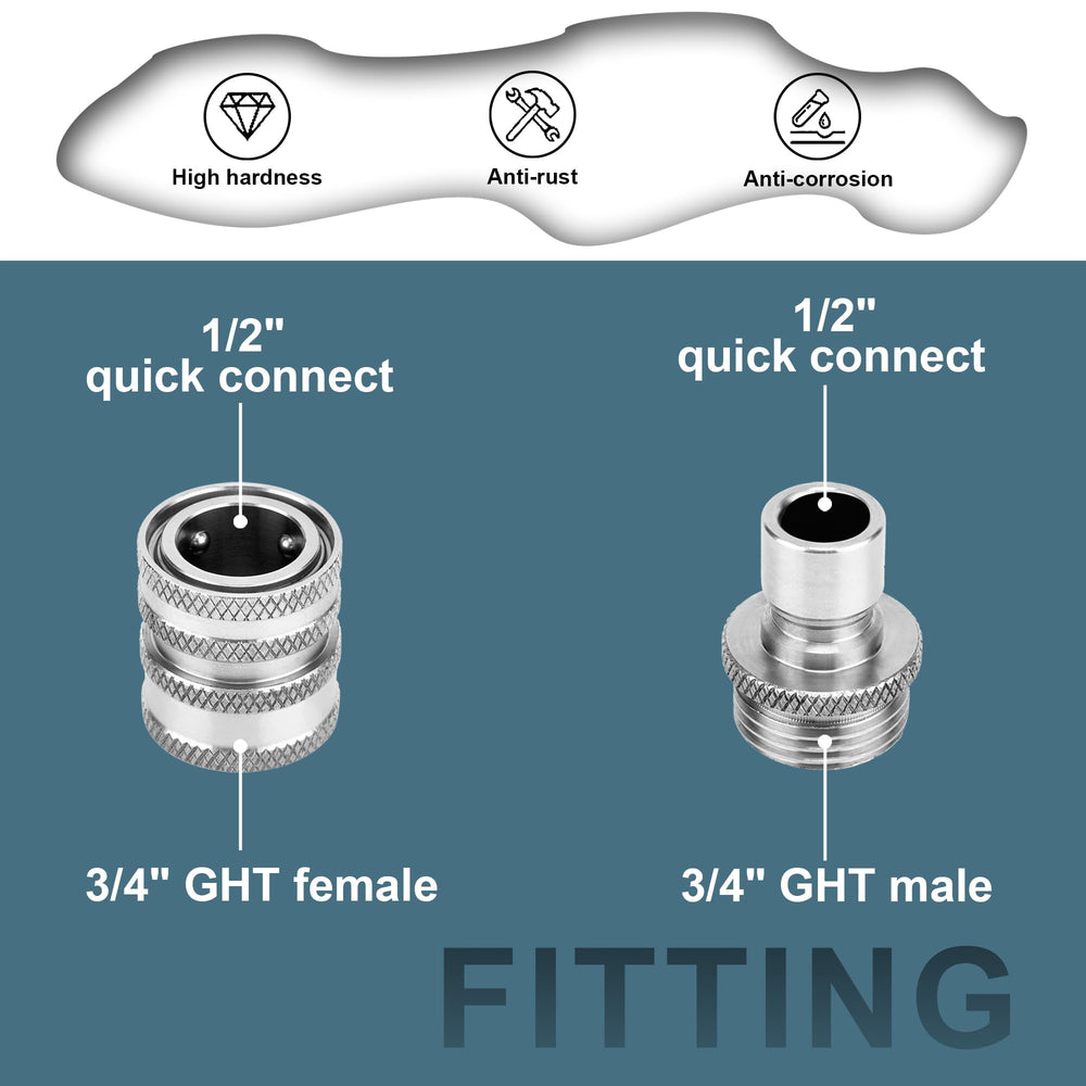 POWER TOWN Quick Connect Hose Fittings comparison with brass fittings