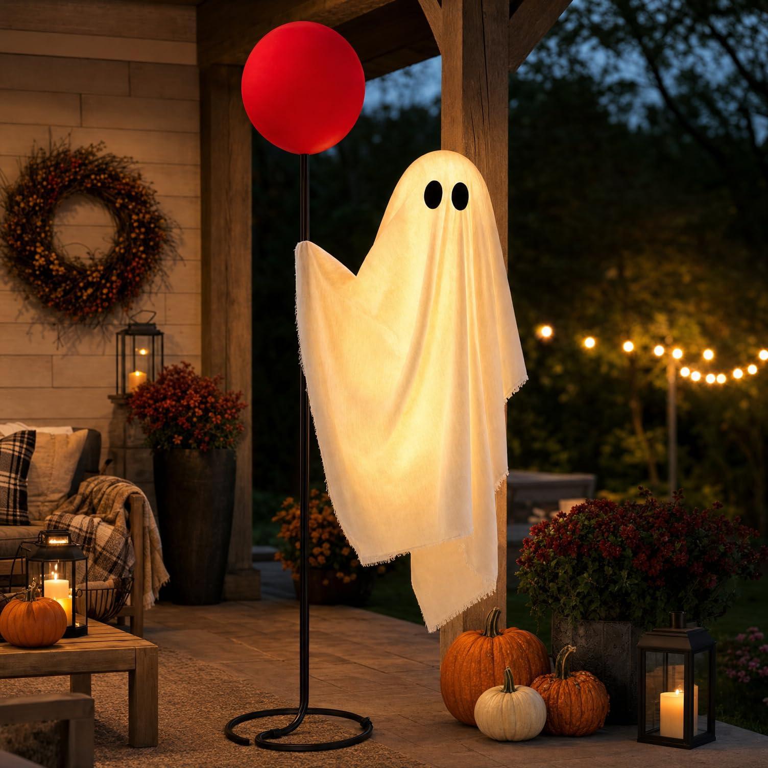 Power Your Lawn life-size ghost during Halloween night