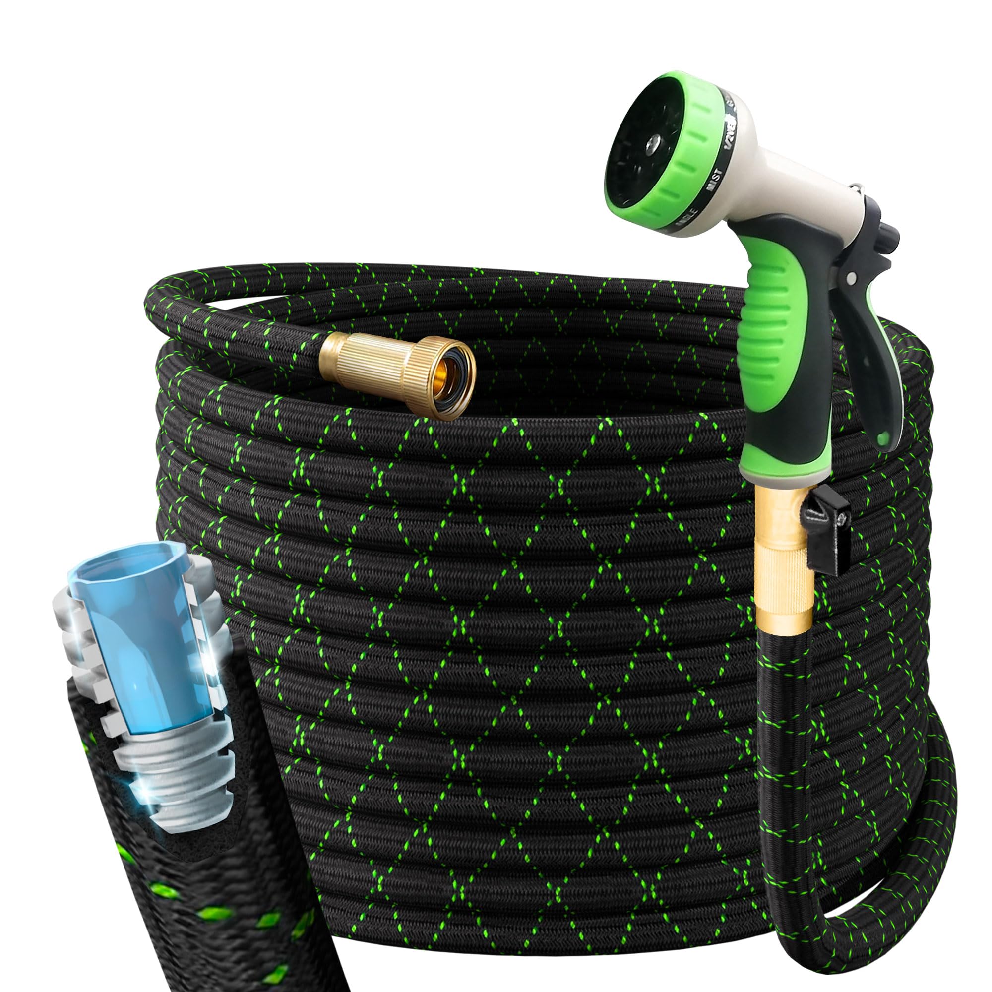 POWERFLOW garden hose and nozzle together