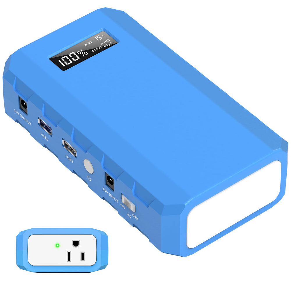 powkey Portable Power Station front view, Dark Blue