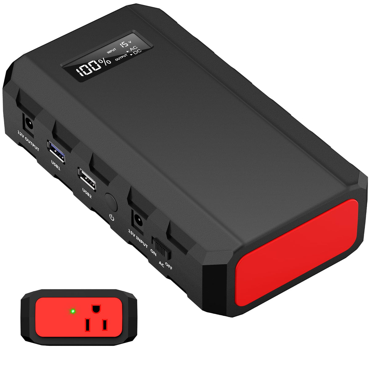 powkey Portable Power Station front view with AC outlet