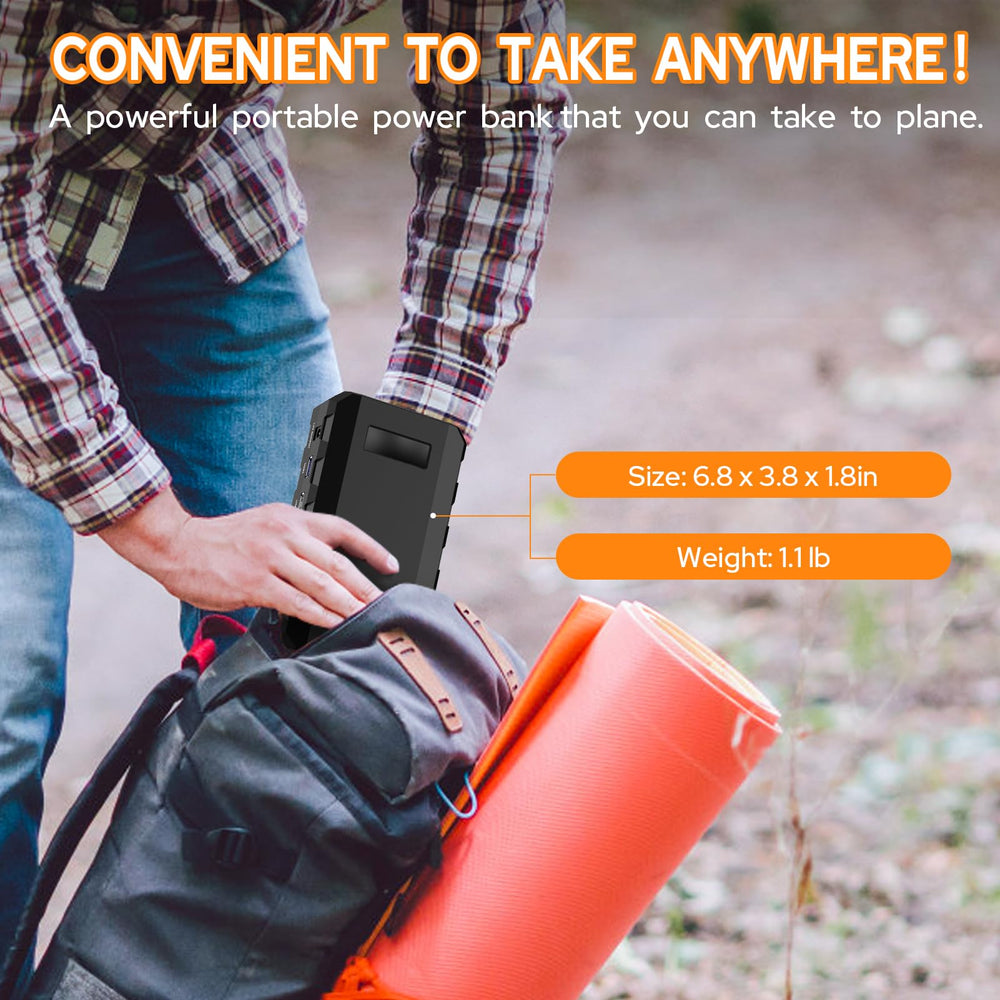 powkey Portable Power Station recharging in a car
