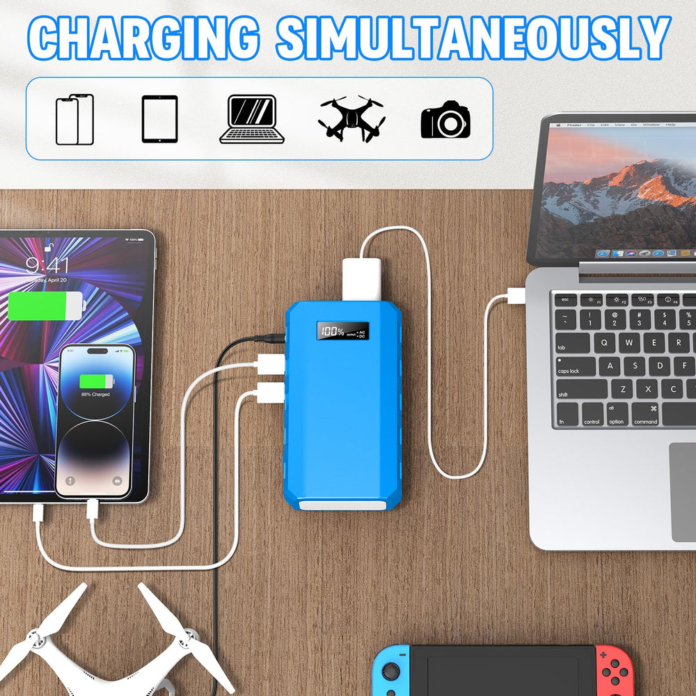 powkey Portable Power Station with included accessories