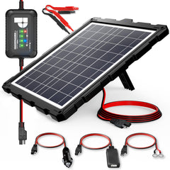 POWOXI 20W solar battery charger front view, monocrystalline silicon