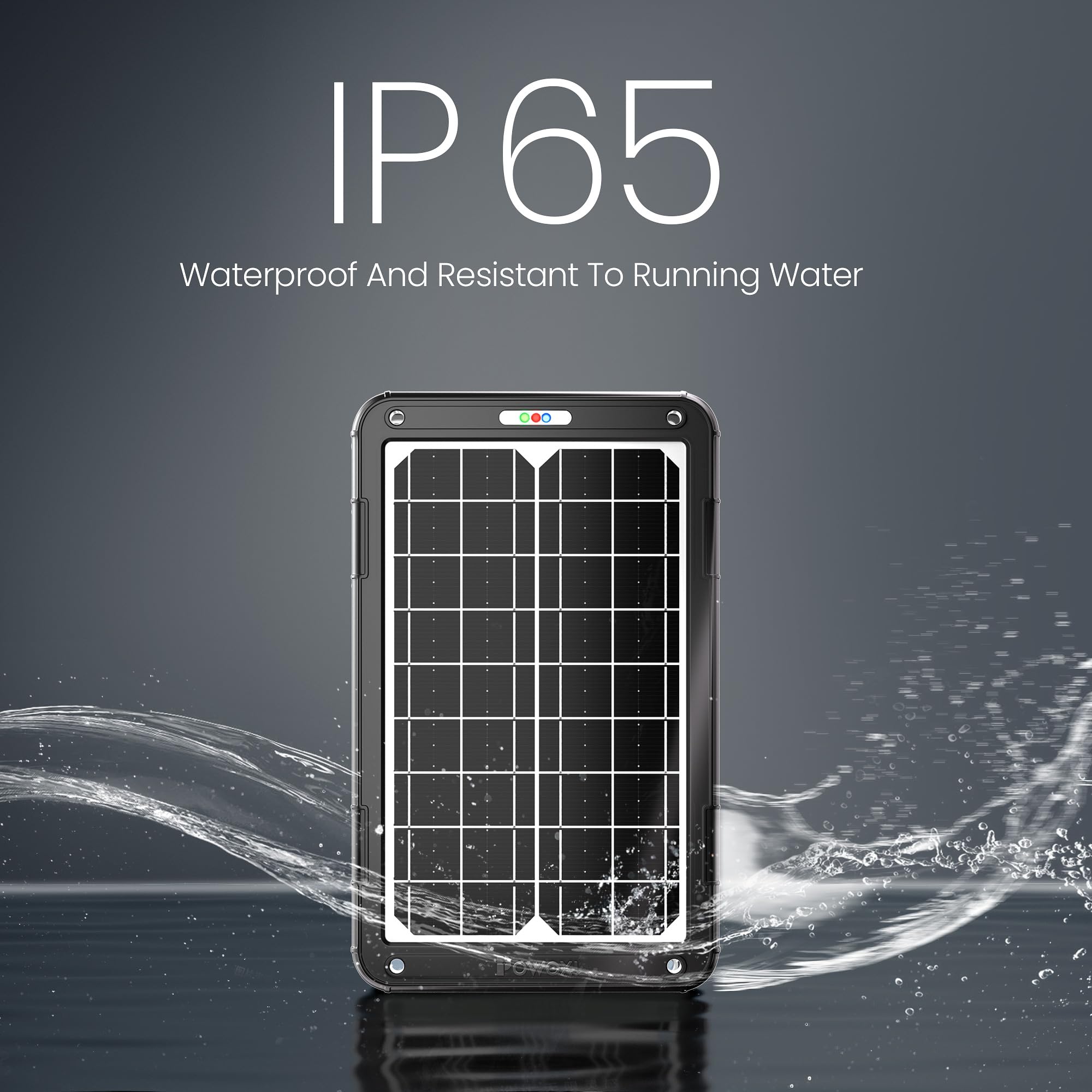 POWOXI solar battery charger packed neatly