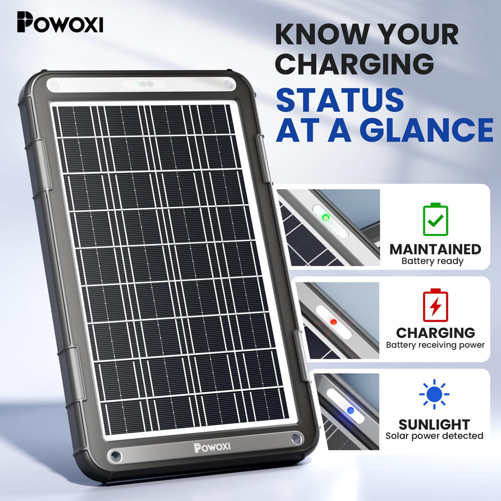 POWOXI solar charger in outdoor setting