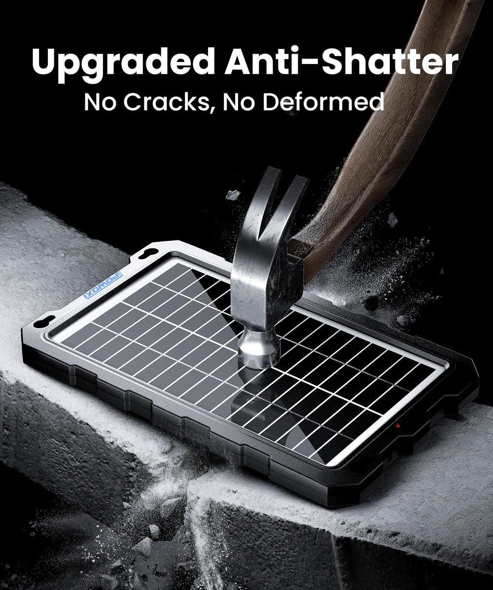 POWOXI solar charger with alligator clips for battery connection
