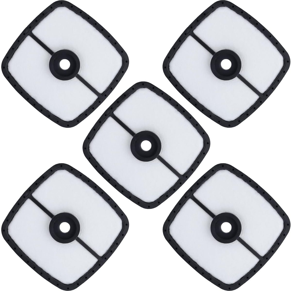 Powtol SRM 225 air filter front view, pack of 5