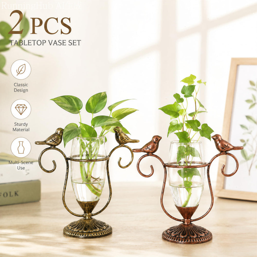 POXOHO terrarium with retro design and sturdy metal frame