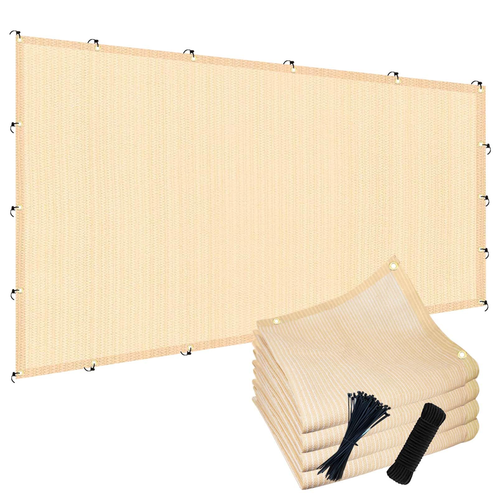 POYEE 10x20ft Shade Cloth in beige with grommets