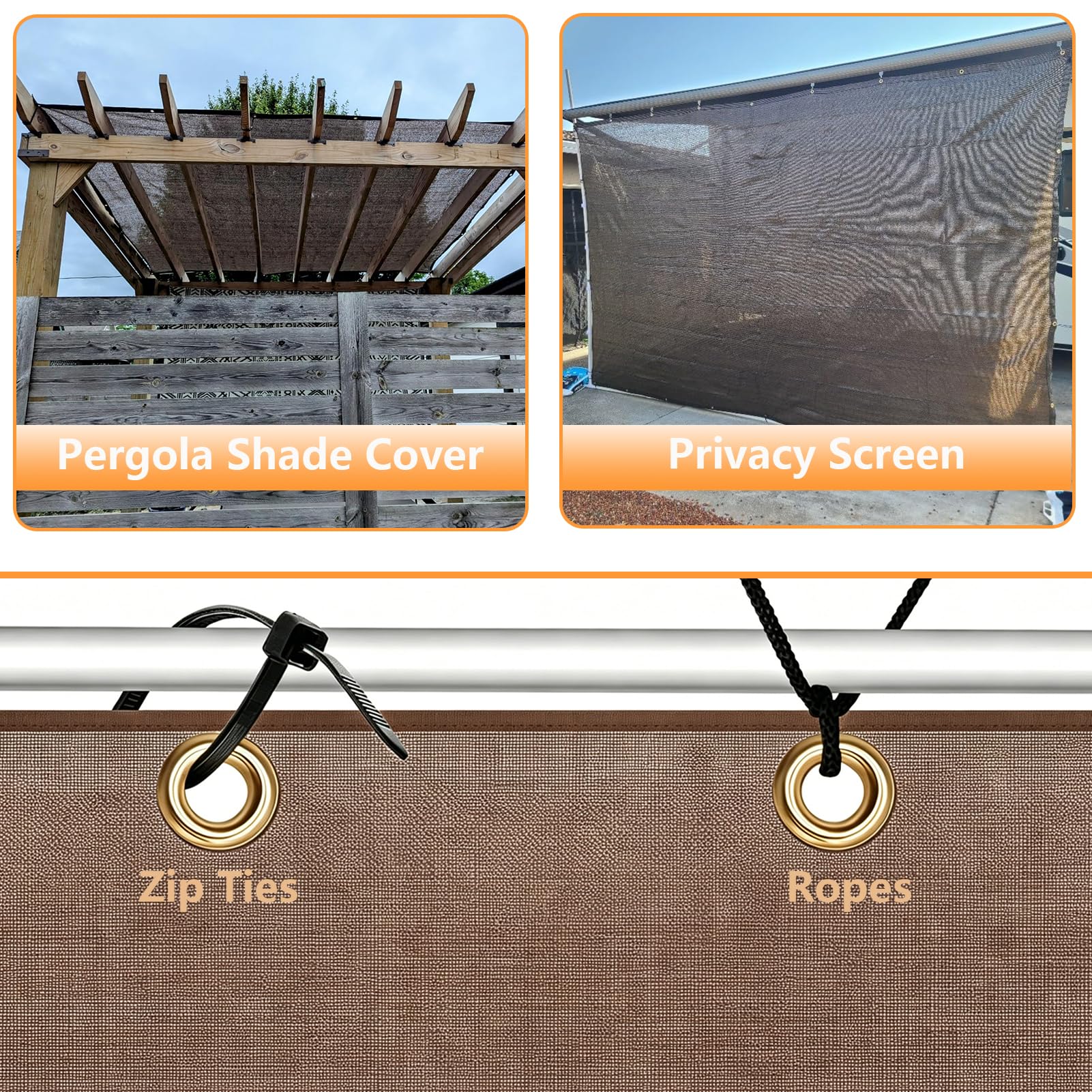 POYEE 6x6ft Sun Shade Cloth in a garden setting