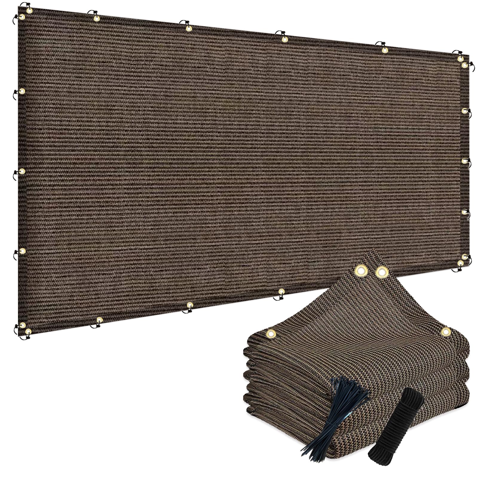 POYEE 6x6ft Sun Shade Cloth in Mocha colour, front view