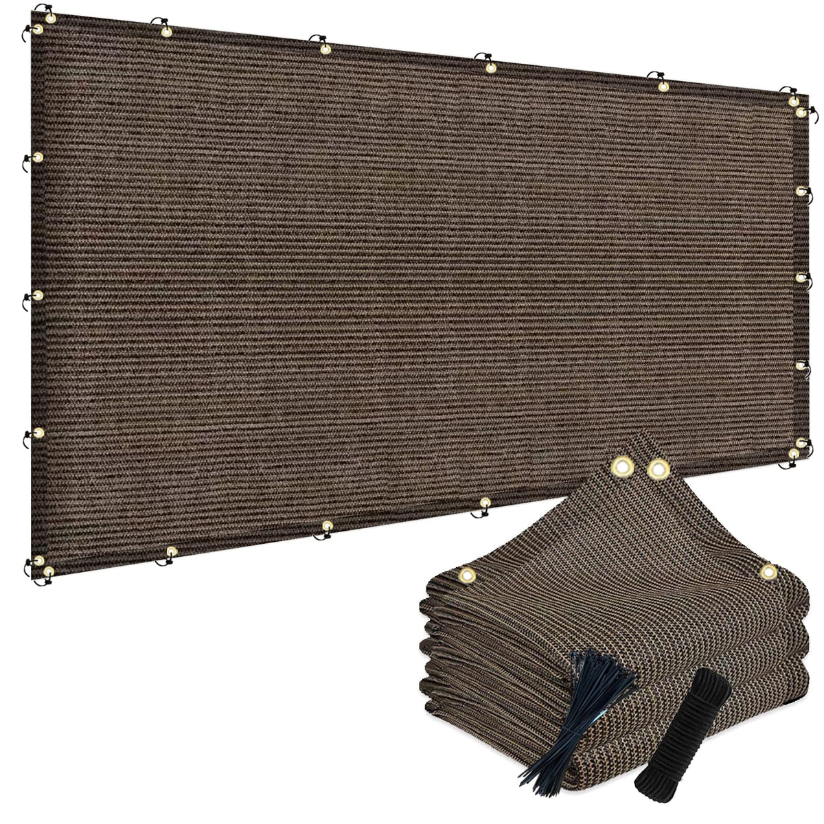 POYEE 6x6ft Sun Shade Cloth in Mocha colour, front view