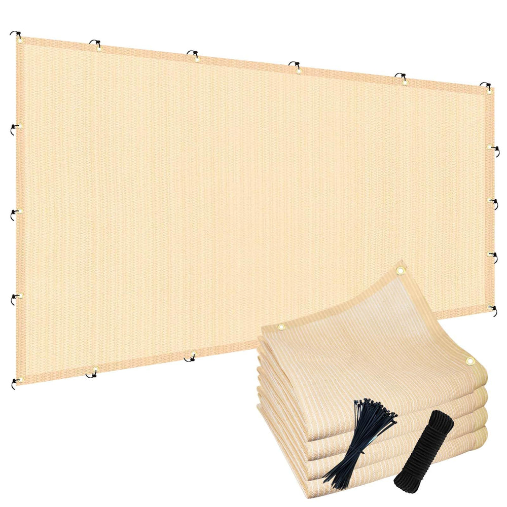 POYEE 90% Sun Shade Cloth 8x10ft beige front view