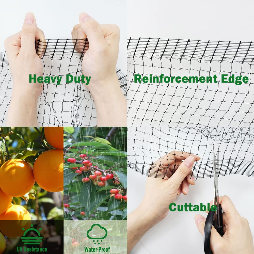 POYEE Bird Netting black colour against garden backdrop