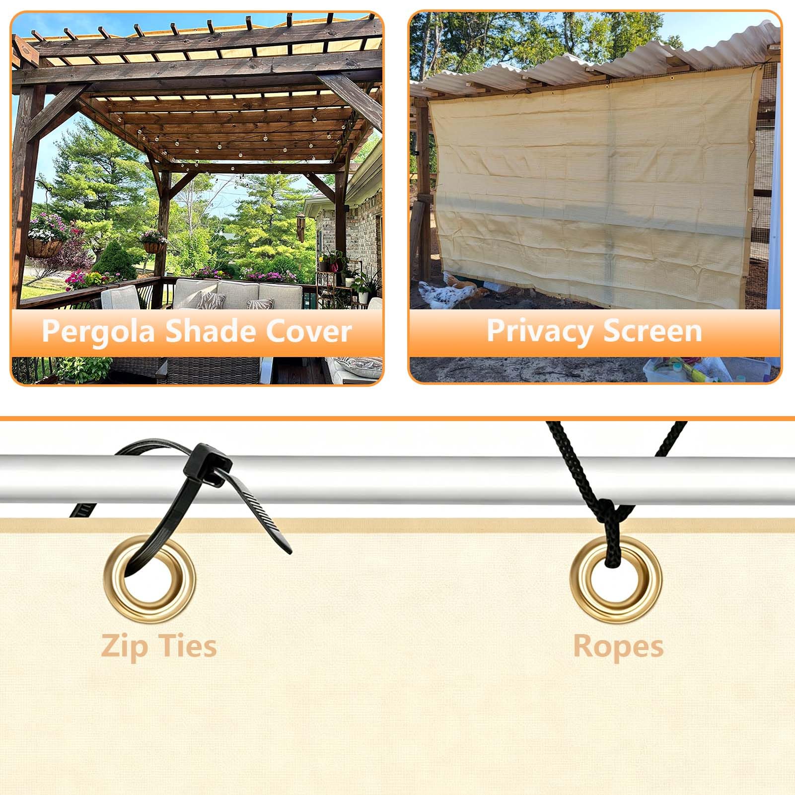 POYEE Sun Shade Cloth in a backyard setting