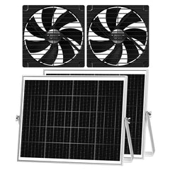 pqins 7.1-inch solar greenhouse fan front view with solar panel
