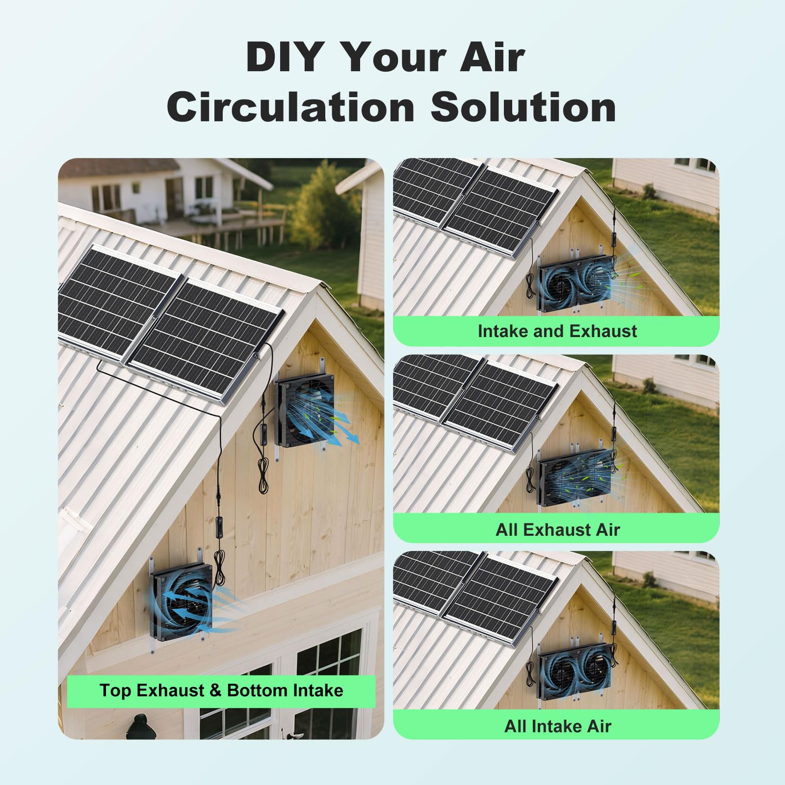 pqins solar panel for greenhouse fan close-up