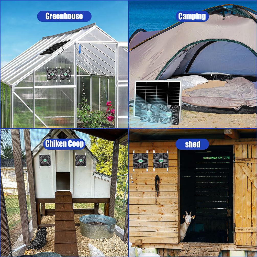 pqins solar panel for solar powered fans with mounting bracket