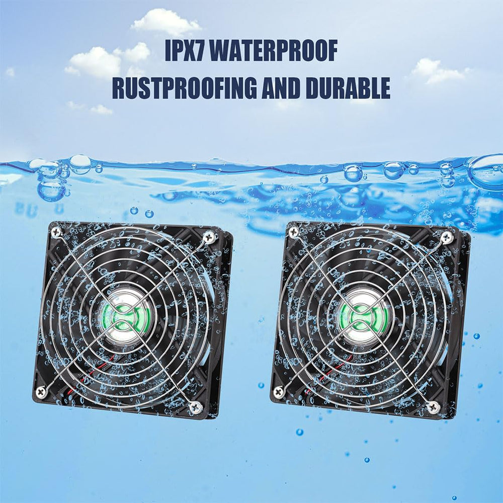 pqins solar powered fans installed in a greenhouse