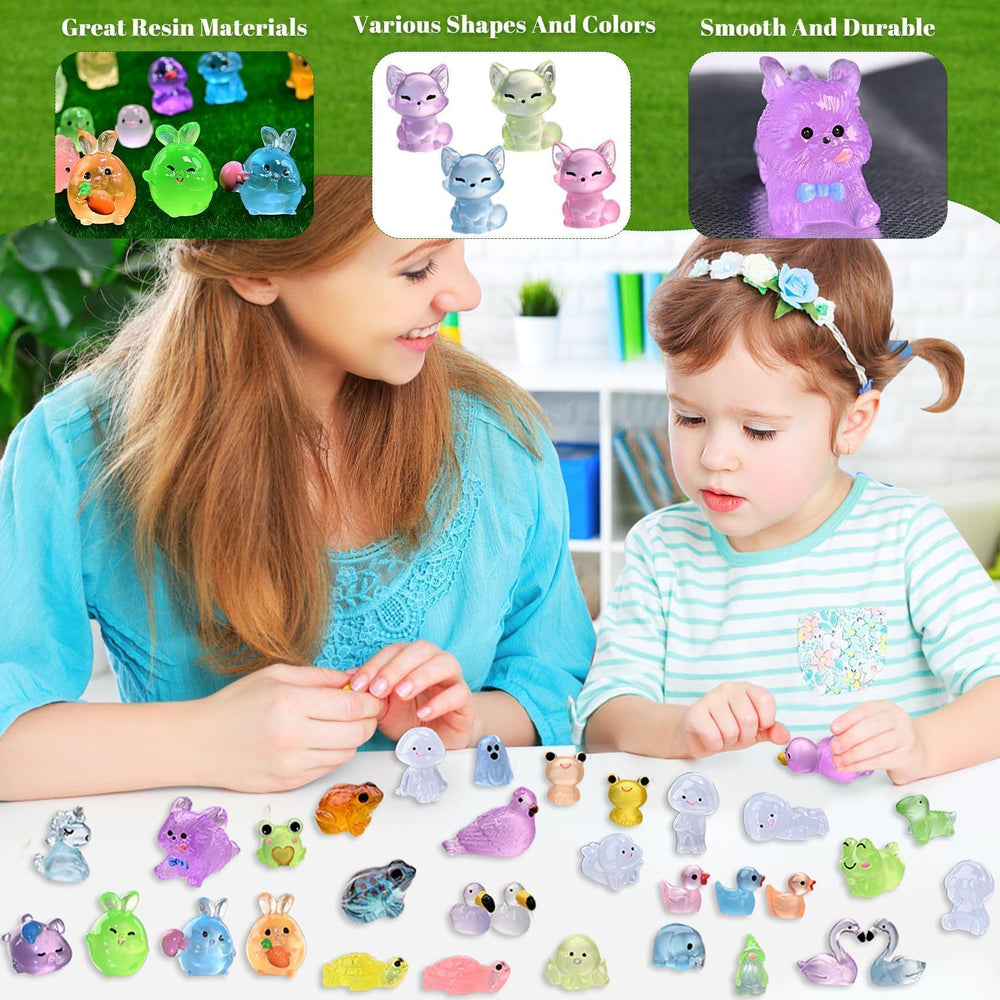Prdingfy mini animal figurines in a dollhouse setting