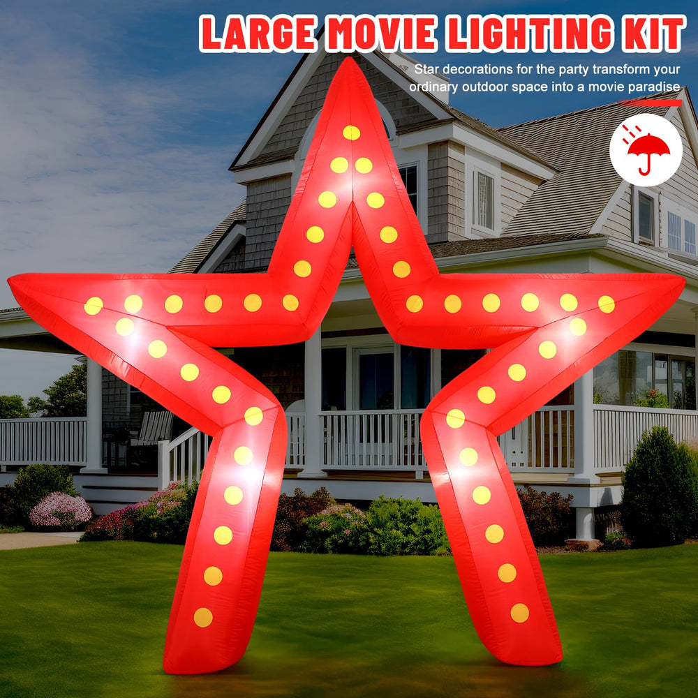Preboun inflatable star arch secured with stakes