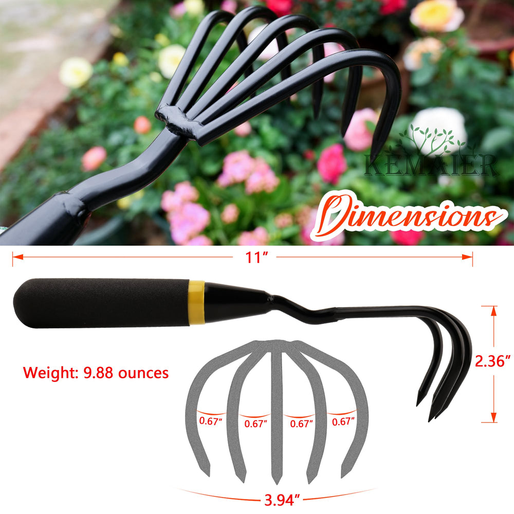 Precision garden rake with 5 tines from Kemaier