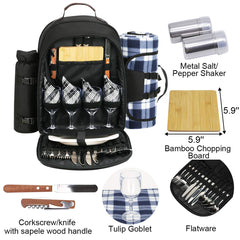 Premium picnic accessories organized in Sunflora backpack
