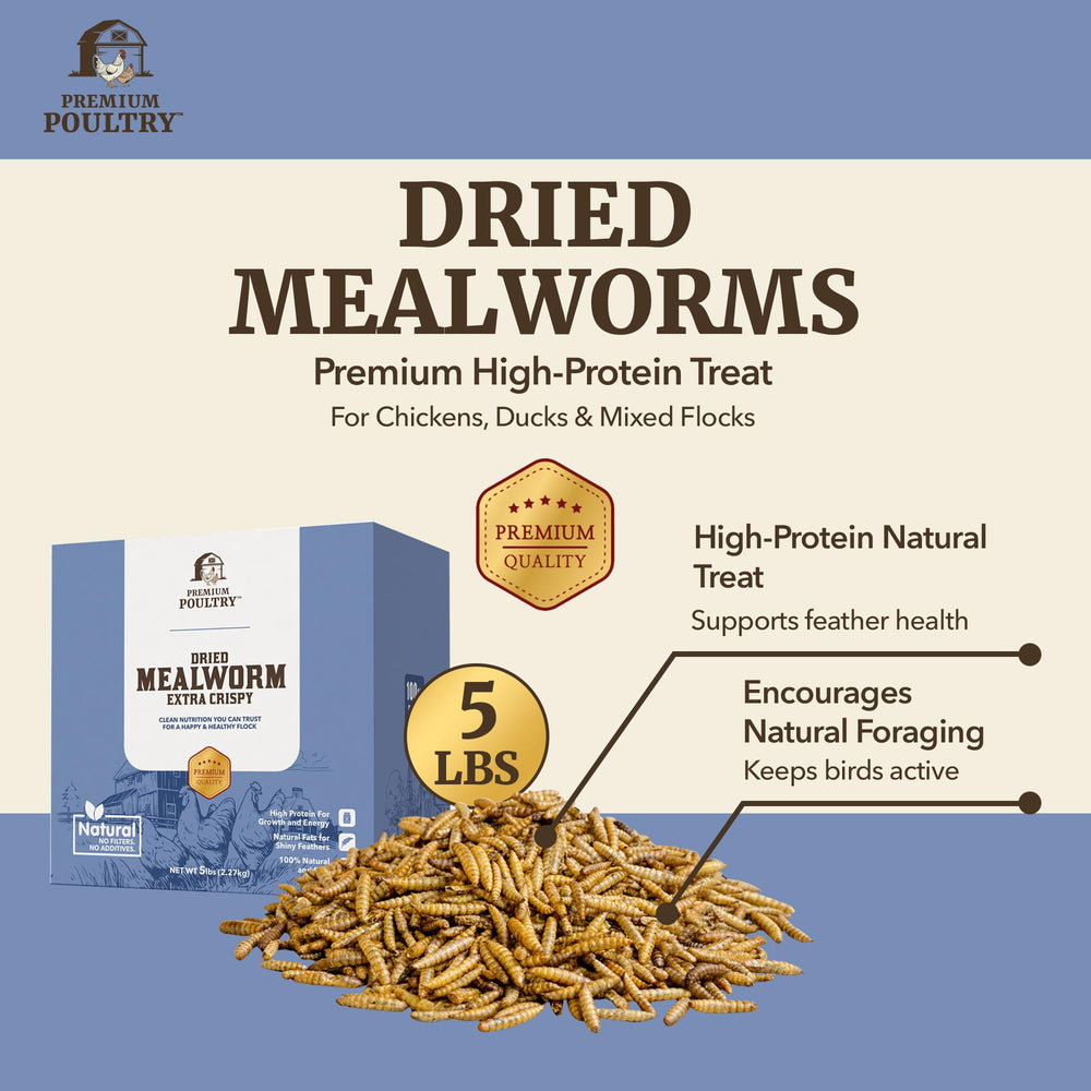 Premium Poultry Mealworms 5lb bag side view