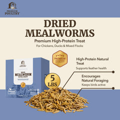 Premium Poultry Mealworms 5lb bag side view