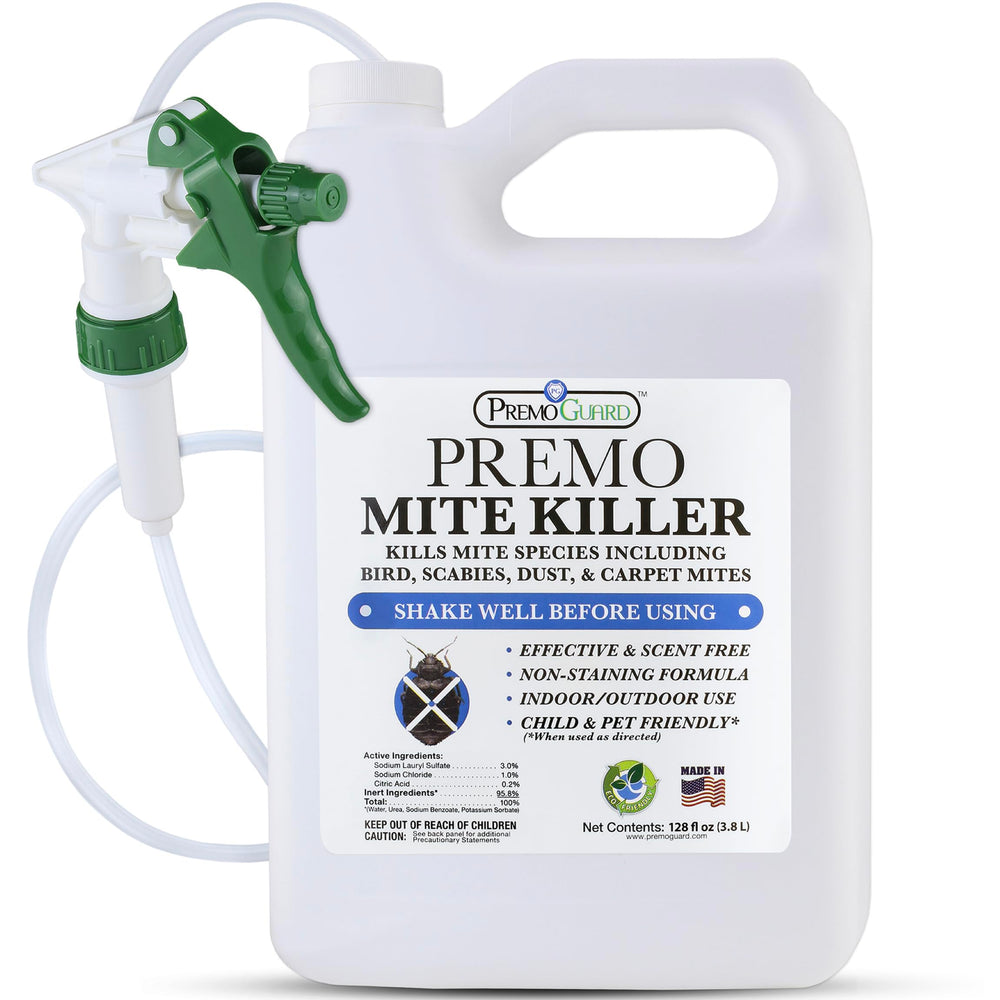 Premo Guard Natural Mite Spray 128 oz clear bottle front view