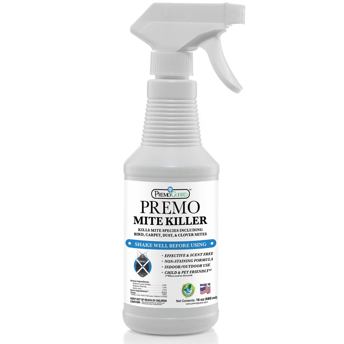 Premo Guard Natural Mite Spray 16 Fl Oz front view