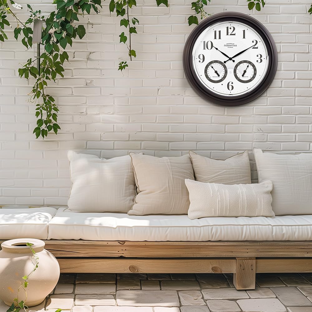 Presentime Outdoor Clock packaging with product details
