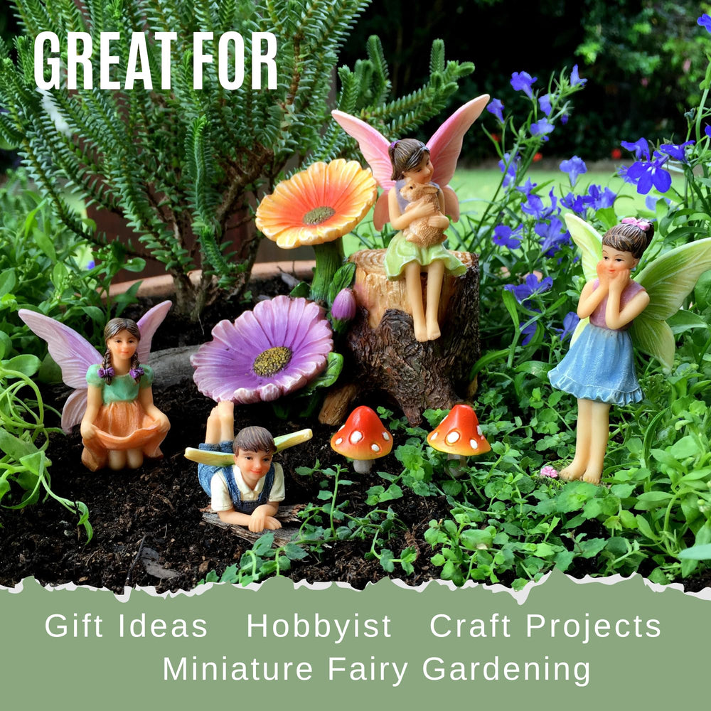 PRETMANNS fairy garden accessories displayed in a garden