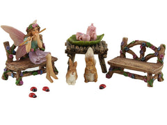 PRETMANNS Fairy Garden Accessories Kit with 14 hand-painted figurines