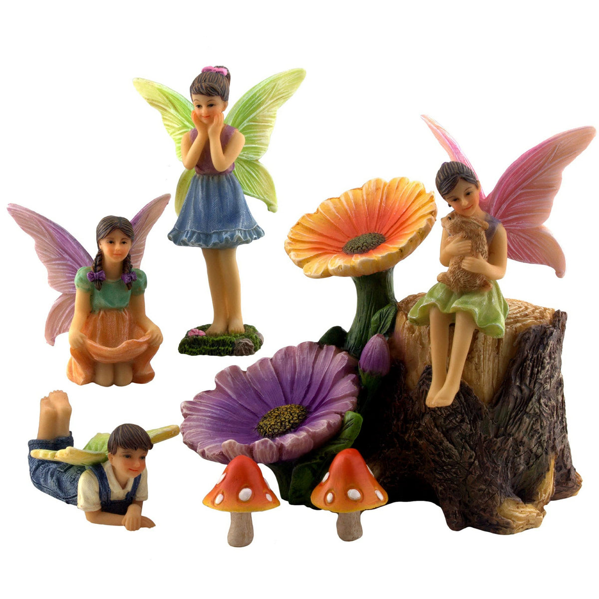 PRETMANNS Fairy Garden Accessories Kit with 7 colourful figurines