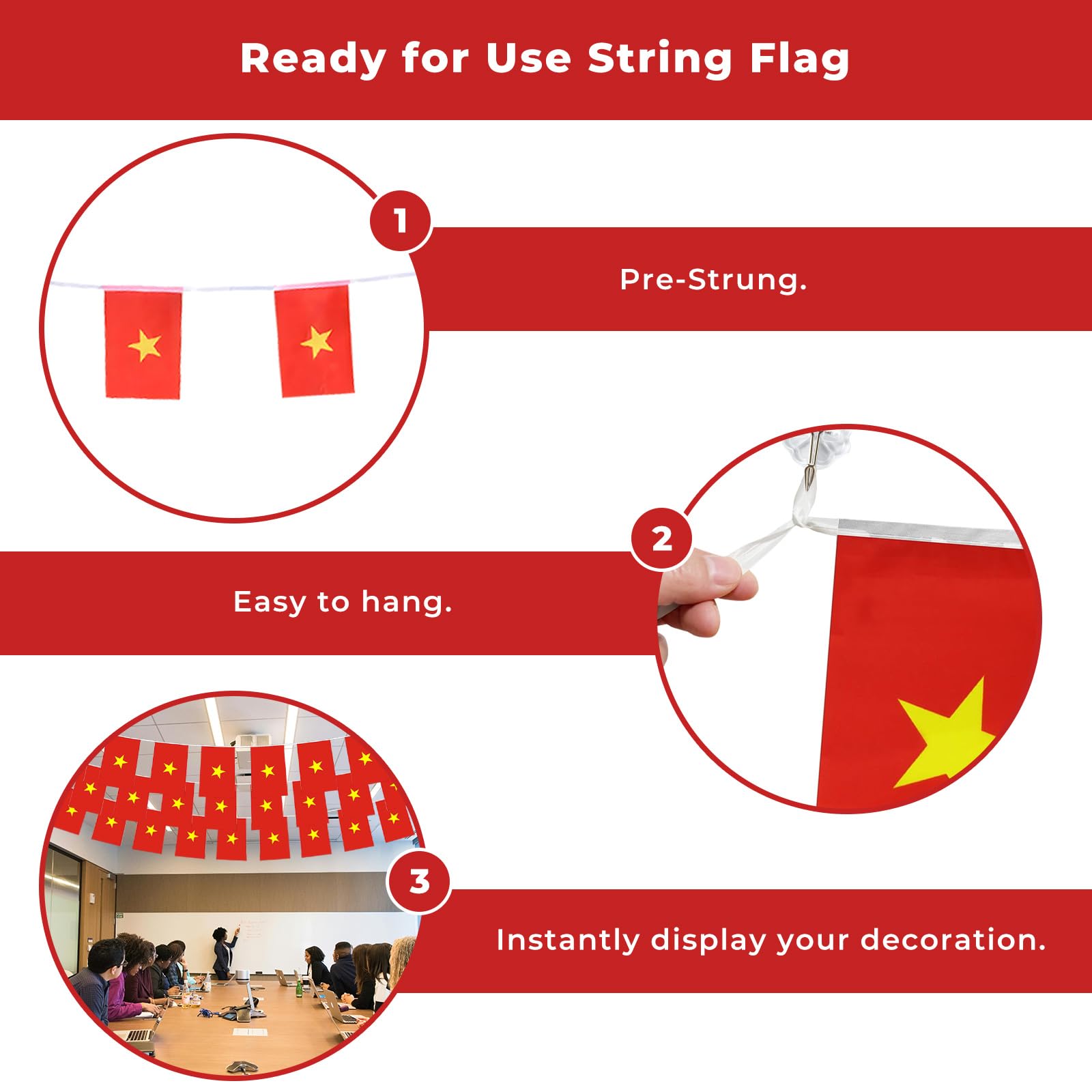 pretty_jessie Mini String Flags displayed at a party