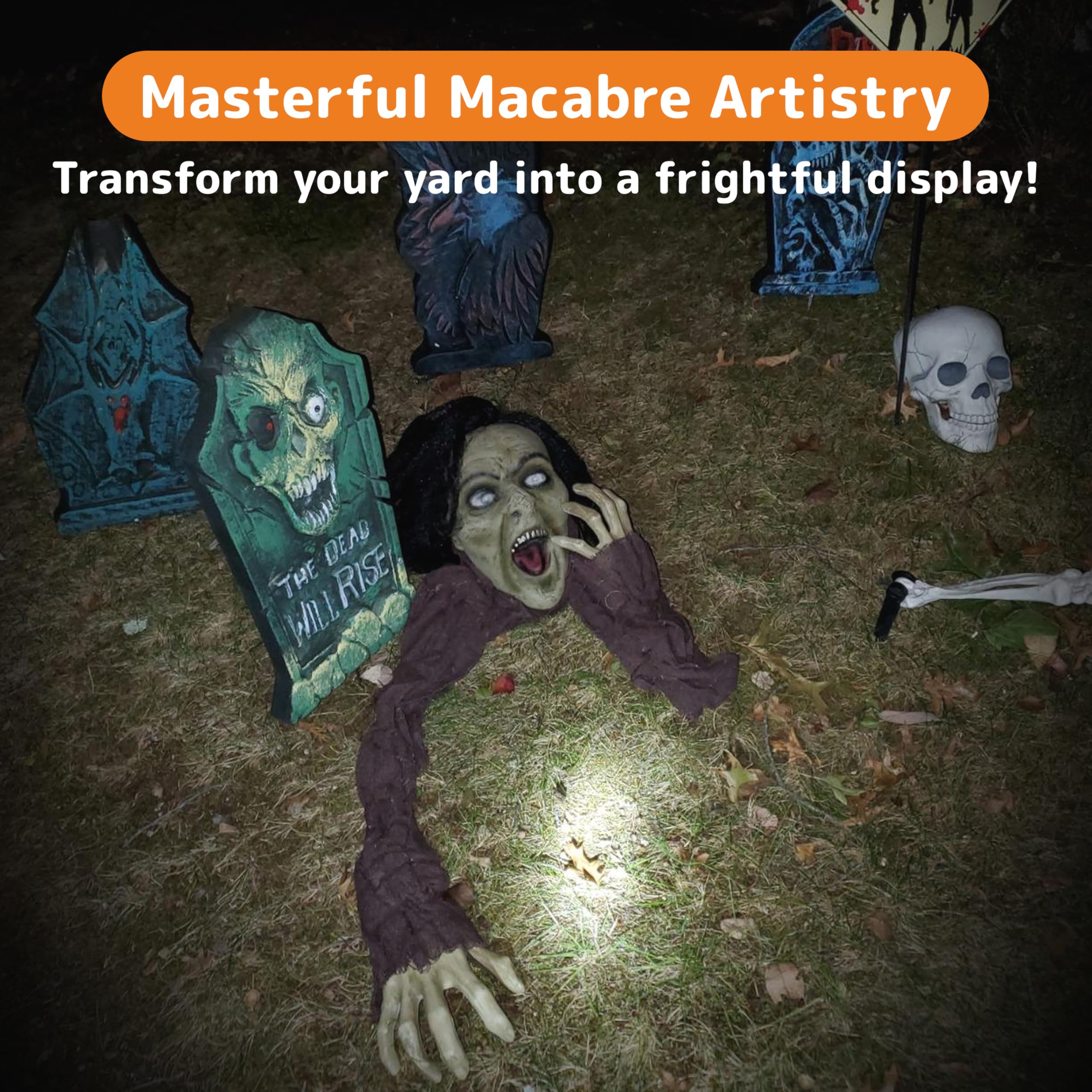 PREXTEX Crawling Zombie prop in a haunted house setup