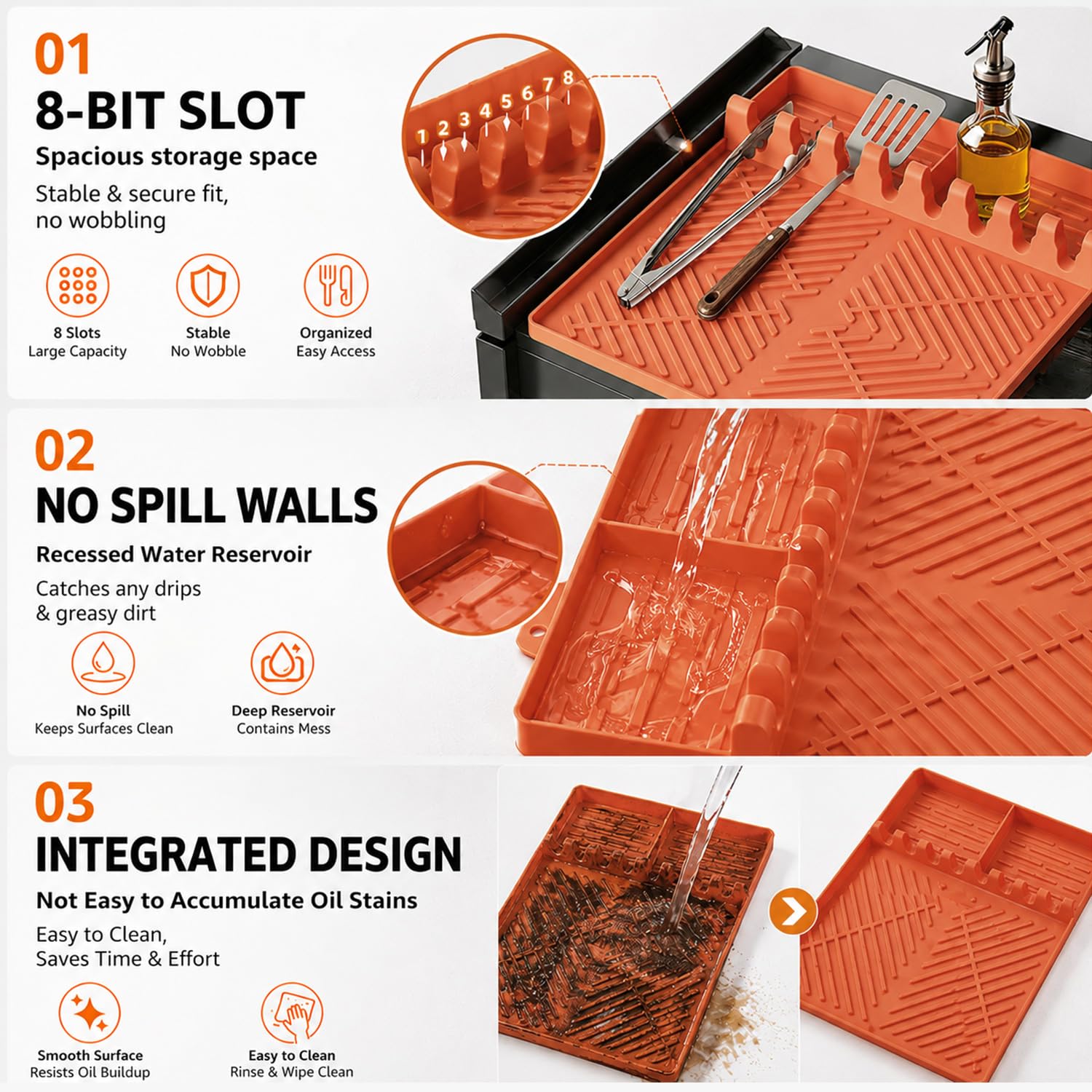 PRFCTTY Silicone Grill Mat rolled up for storage
