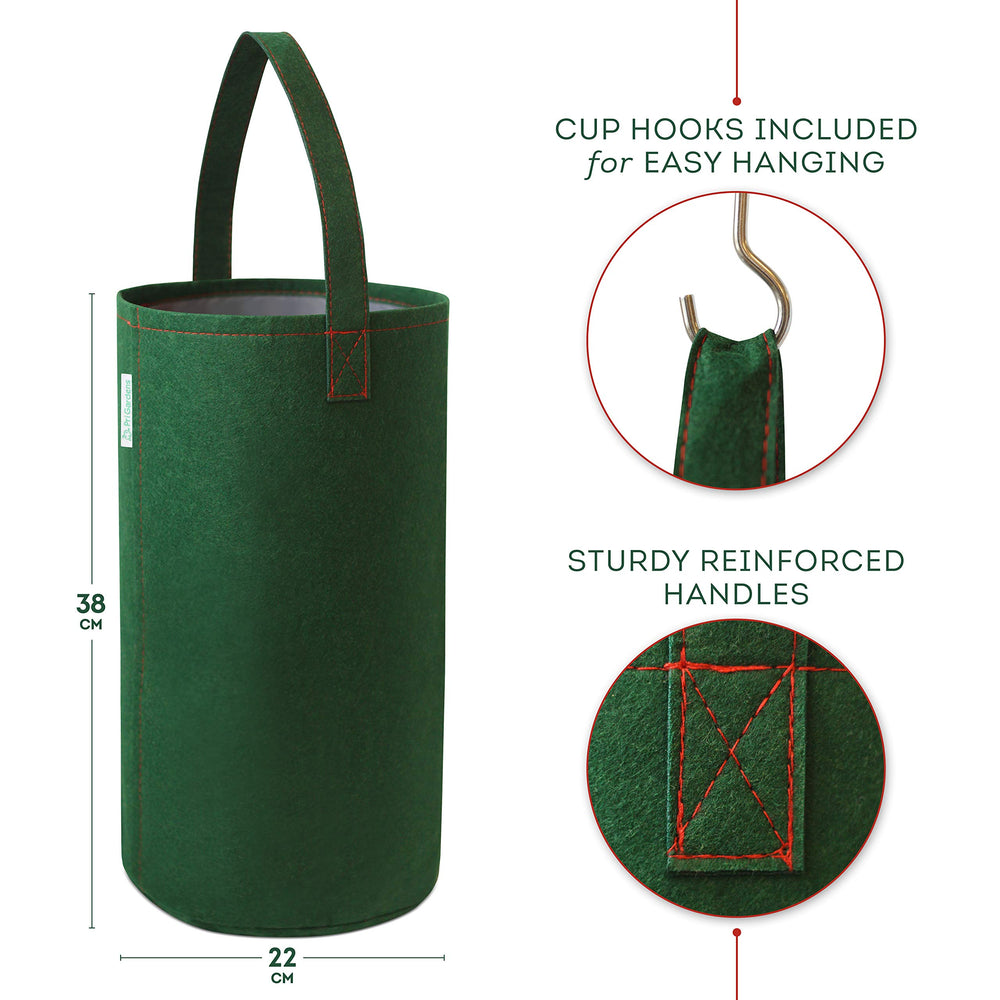 Pri Gardens Upside Down Tomato Planter side view showing zipper design