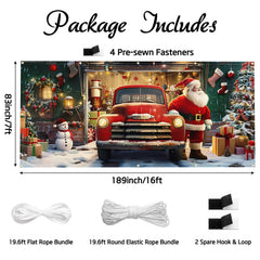 Printspree Christmas Garage Door Cover installation kit with metal buckles and strings