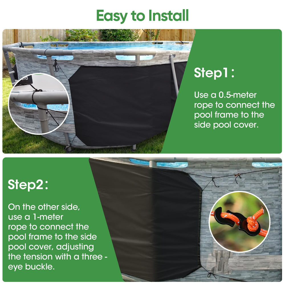 Privacy protection feature of the pool side cover