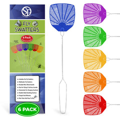 PRO fly swatters showing Red, Orange, and Yellow colors