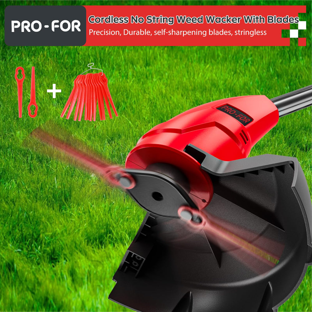 PRO-FOR 20V Cordless Grass Trimmer with extra blades