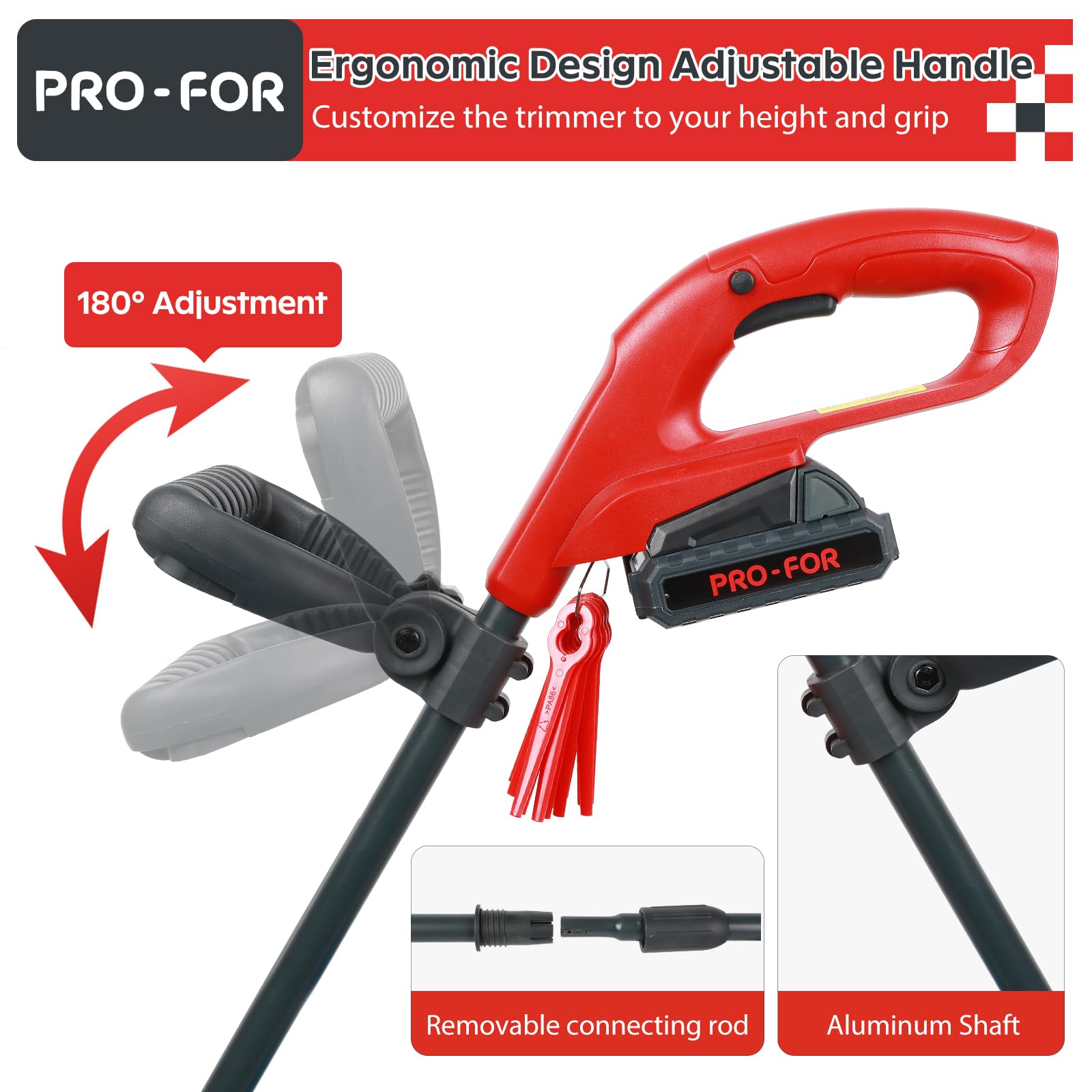 PRO-FOR Cordless Trimmer with included battery and charger