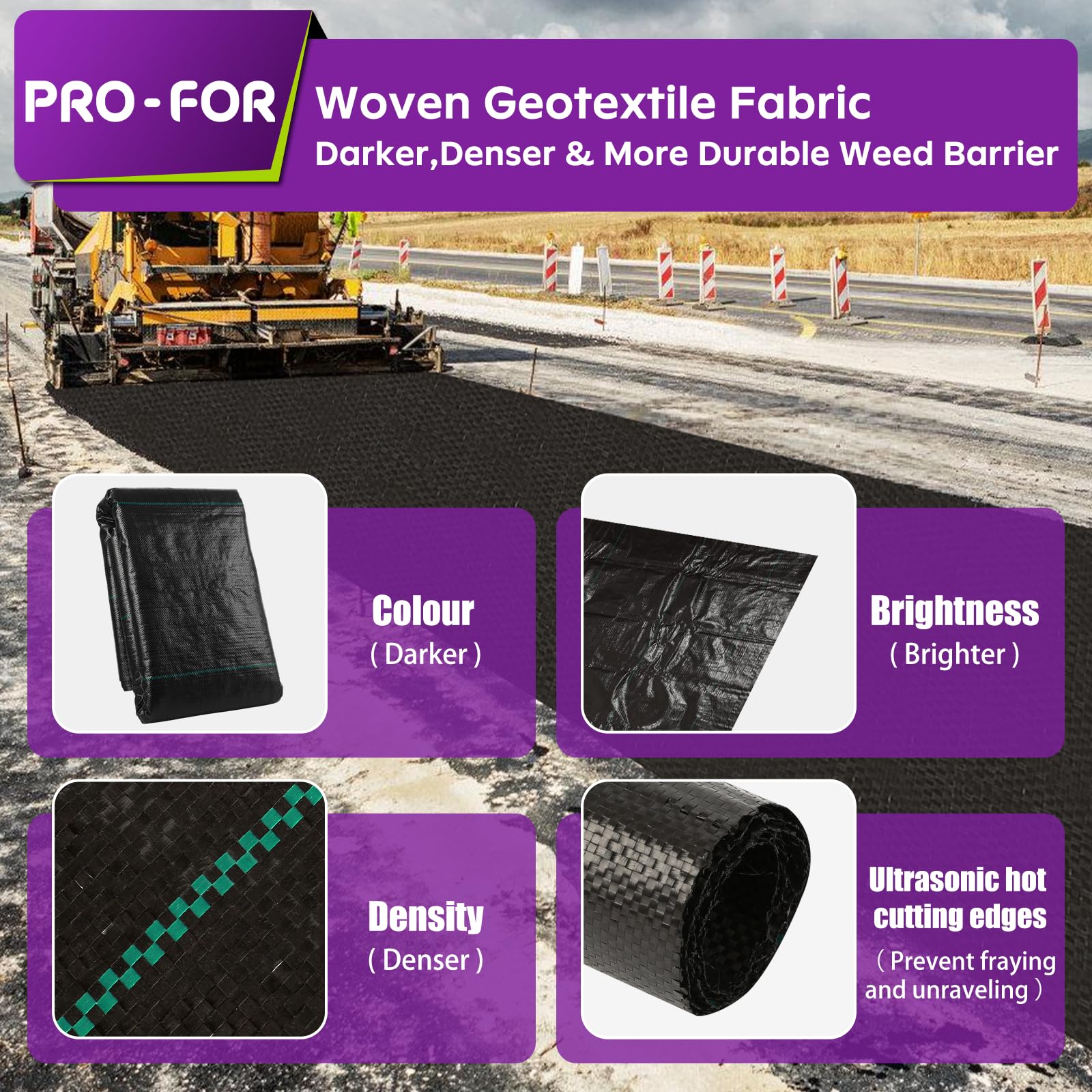 PRO-FOR Weed Barrier Fabric on garden bed