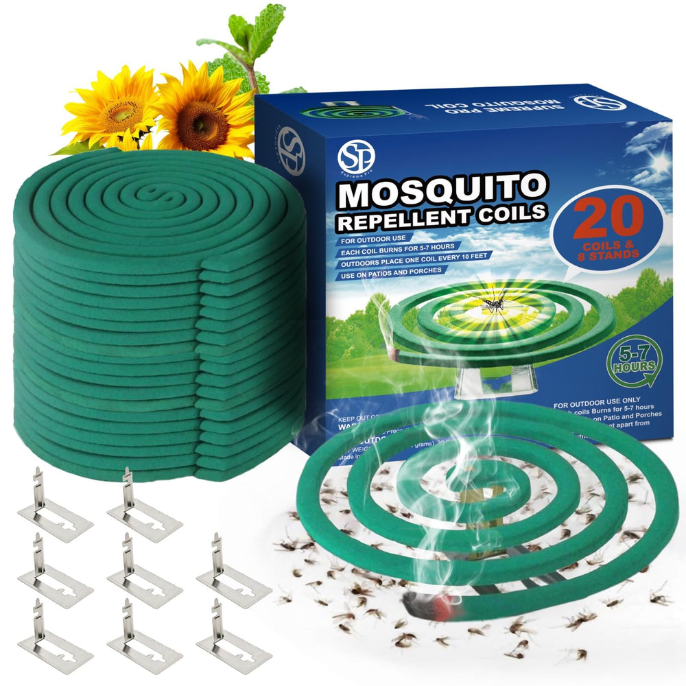 PRO Mosquito Repellent Coils package containing 20 coils and 8 stands