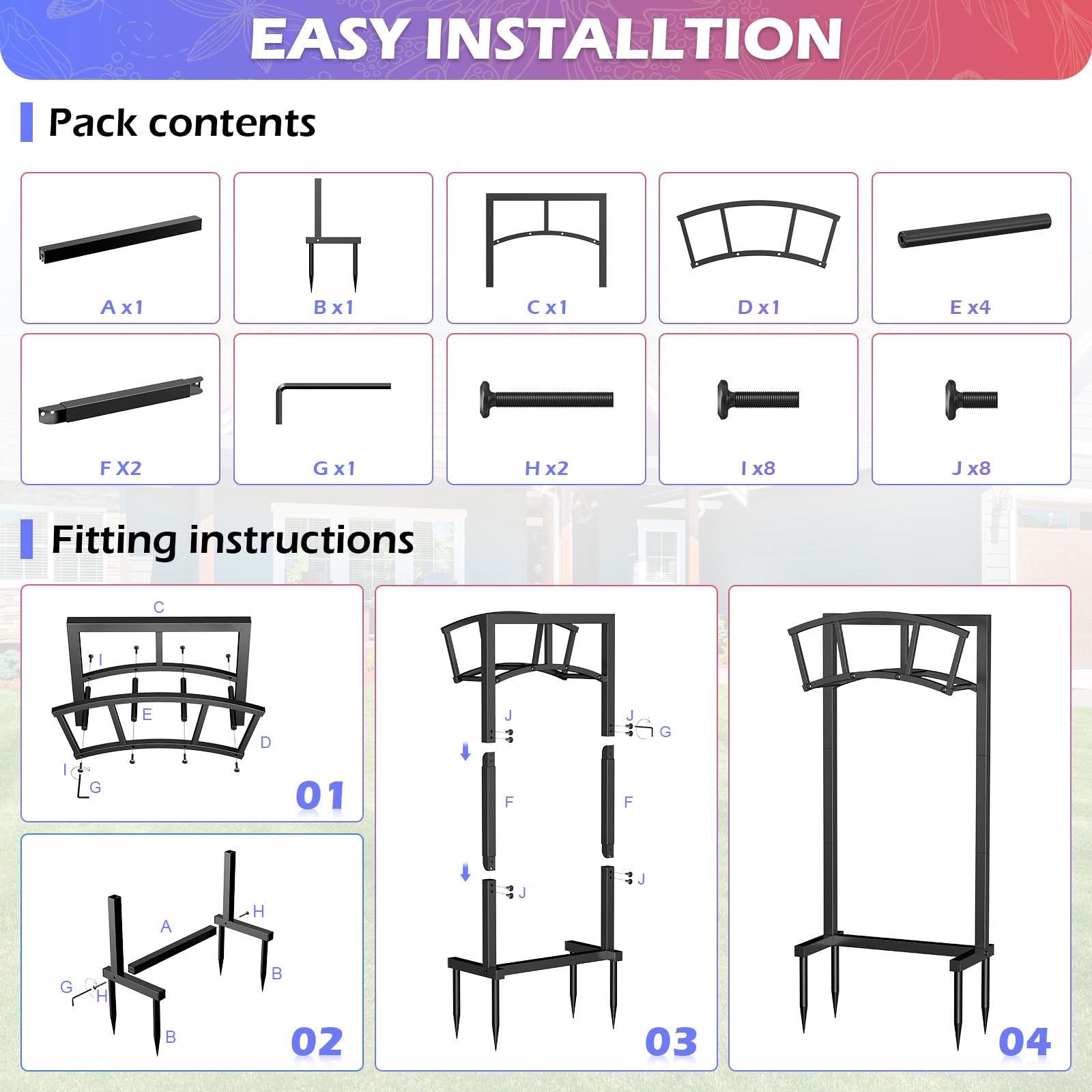 Product dimensions of OLV Garden Hose Holder laid out for reference