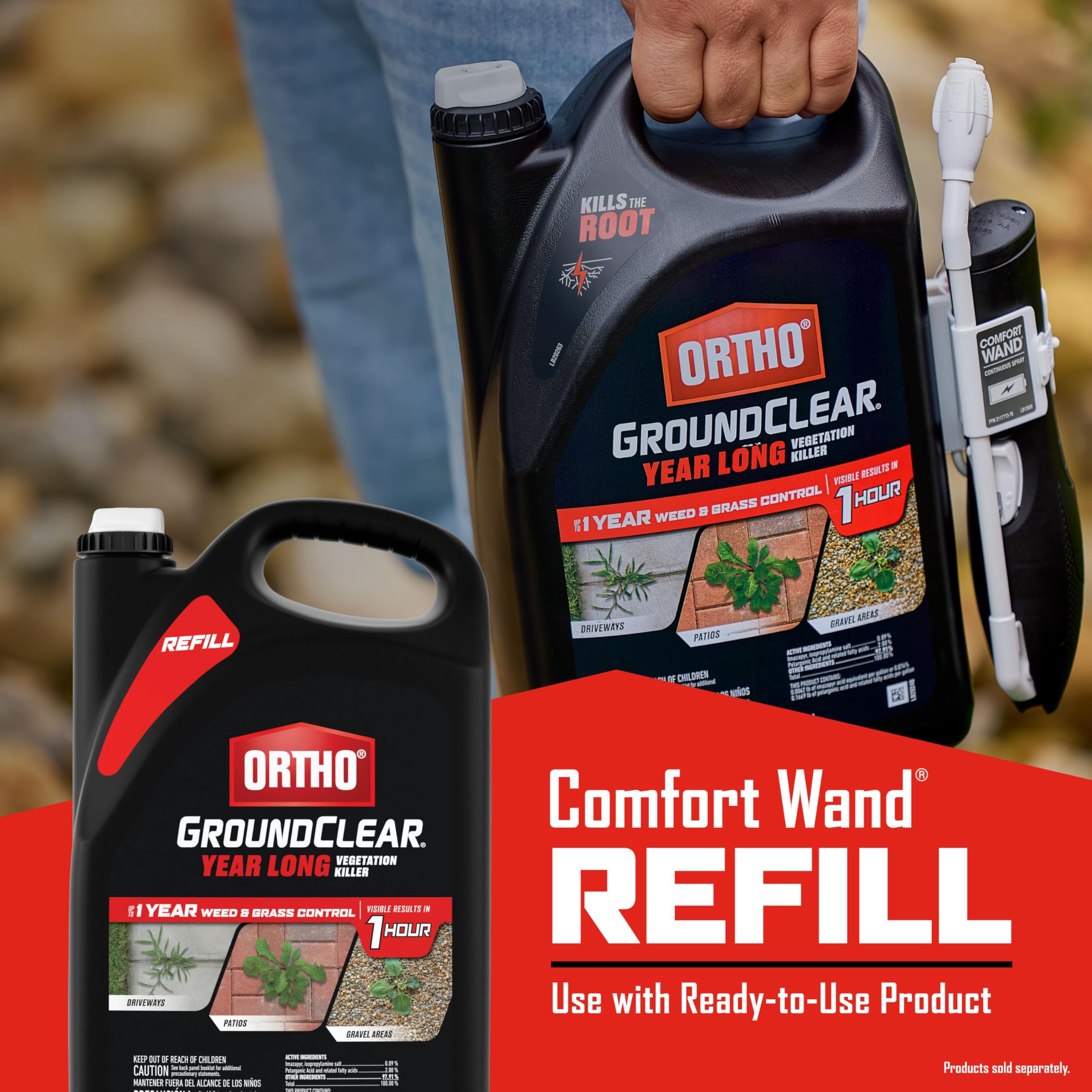 Product packaging of Ortho GroundClear Year Long Vegetation Killer refill 1 gal